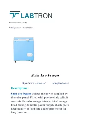 Solar Eco Freezer