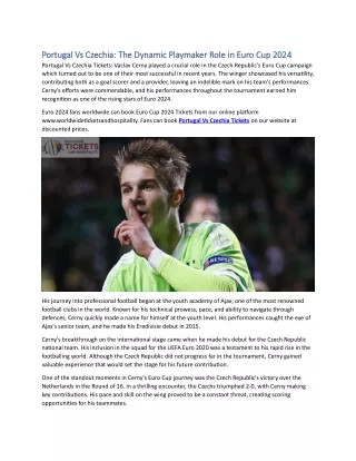Portugal Vs Czechia The Dynamic Playmaker Role in Euro Cup 2024