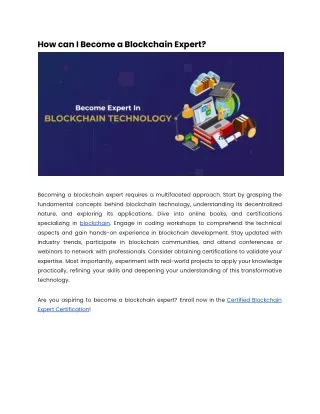 How can I become a blockchain expert_