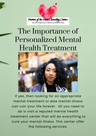 The Importance of Personalized Mental Health Treatment