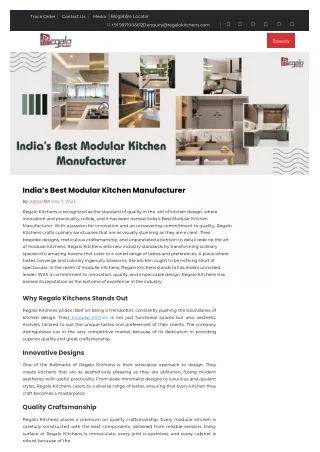 India’s Best Modular Kitchen Manufacturer