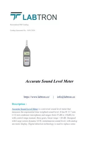 Accurate Sound Level Meter