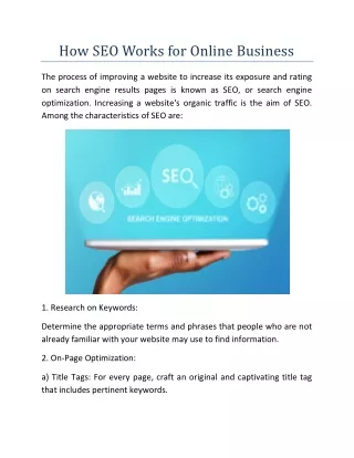 How SEO Works for Online Business