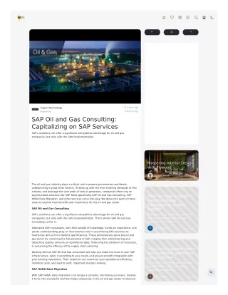 SAP Oil and Gas Consulting Capitalizing on SAP Services