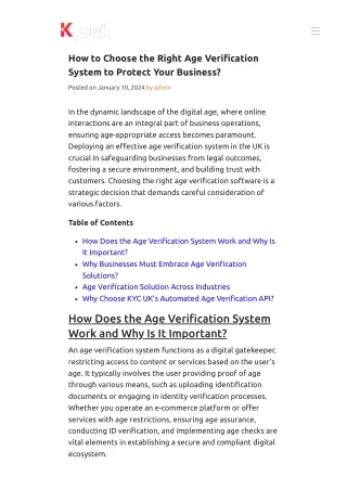 How to Choose the Right Age Verification System to Protect Your Business