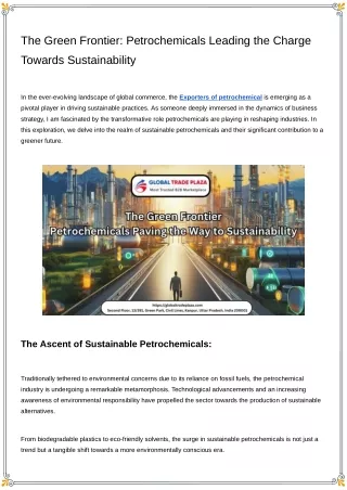 The Green Frontier_ Petrochemicals Leading the Charge Towards Sustainability