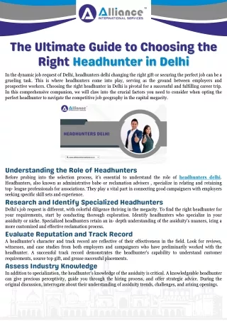 The Ultimate Guide to Choosing the Right Headhunter in Delhi