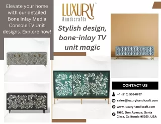 Stylish design, bone-inlay TV unit magic