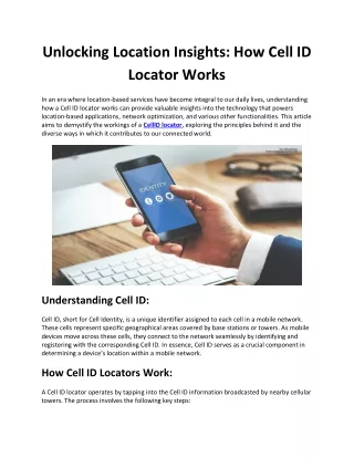 Unlocking Location Insights: How Cell ID Locator Works