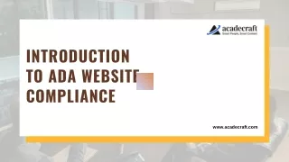 Introduction to ADA Website Compliance