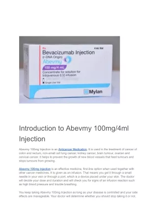 Abevmy 100mg/4ml Injection