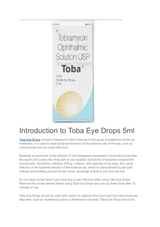 Toba Eye Drops 5ml