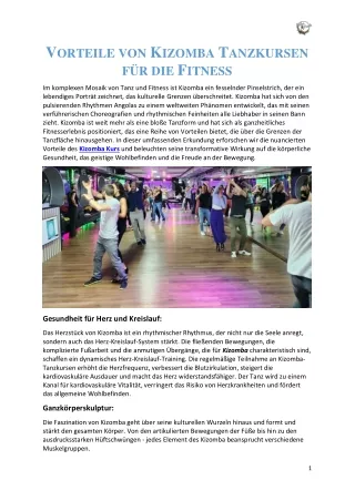 Vorteile von Kizomba Tanzkursen für die Fitness