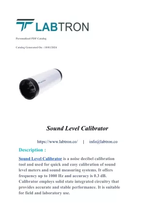 Sound Level Calibrator