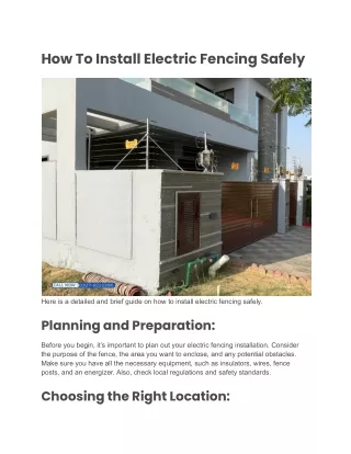 How To Install Electric Fencing Safely