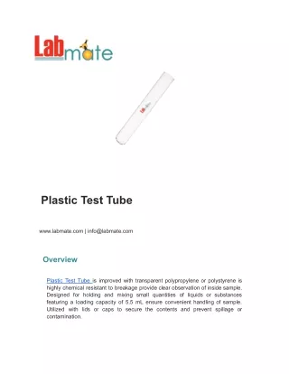 Plastic Test Tube