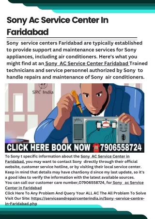 Sony Ac Service Center In Faridabad