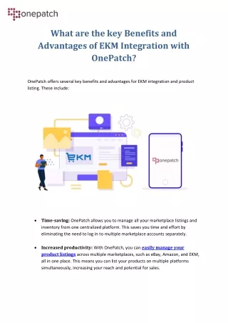 Benefits and Advantages of EKM Integration and Product Listing with OnePatch