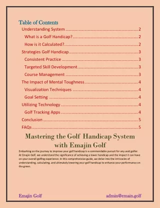 Mastering the Golf Handicap System with Emajin Golf