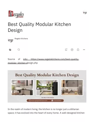 Best Quality Modular Kitchen Design