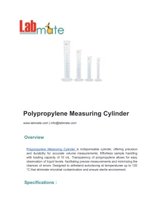 Polypropylene Measuring Cylinder