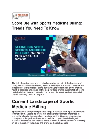 Score Big With Sports Medicine Billing