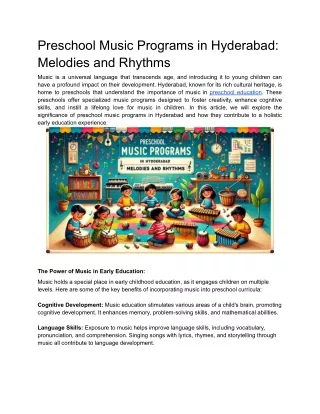 Preschool Music Programs in Hyderabad_ Melodies and Rhythms