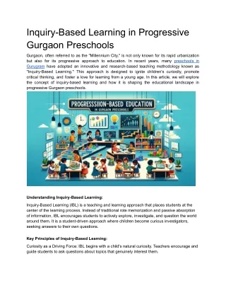 Inquiry-Based Learning in Progressive Gurgaon Preschools