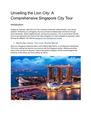 Unveiling the Lion City_ A Comprehensive Singapore City Tour