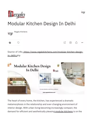 Modular Kitchen Design In Delhi