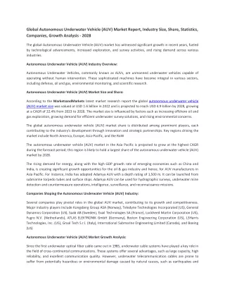 Autonomous Underwater Vehicle (AUV) Market