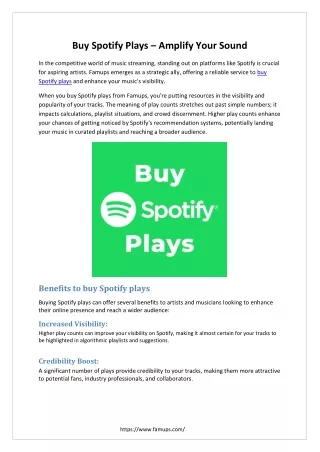 Buy Spotify Plays – Amplify Your Sound