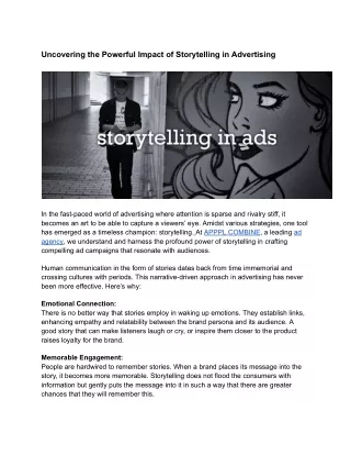 Mastering the Art of Storytelling in Advertising