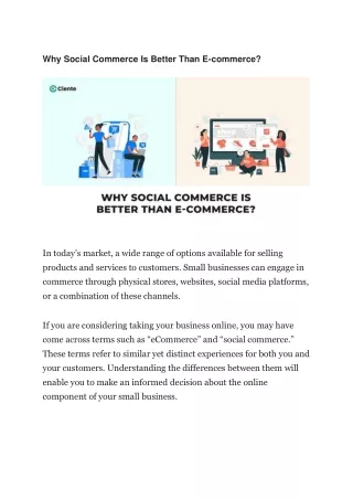 Why Social Commerce Is Better Than E-commerce?