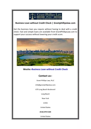 Business Loan without Credit Check  Grantphillipslaw.com