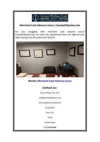 Merchant Cash Advance Usury  Grantphillipslaw.com