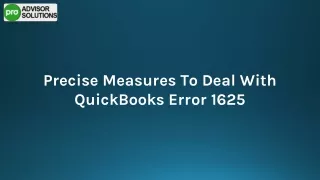 Simple Guide To Resolve QuickBooks error 1625
