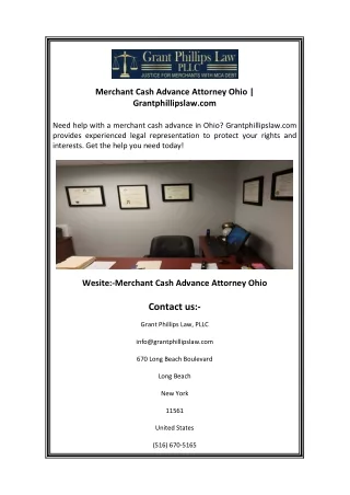 Merchant Cash Advance Attorney Ohio  Grantphillipslaw.com