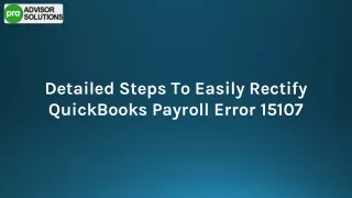 A Quick Guide To Fix QuickBooks Payroll Error 15107