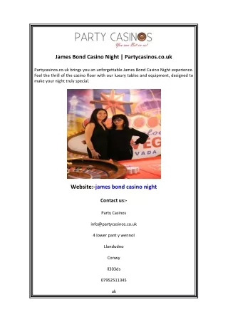 James Bond Casino Night  Partycasinos.co.uk