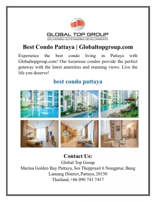 Best Condo Pattaya | Globaltopgroup.com