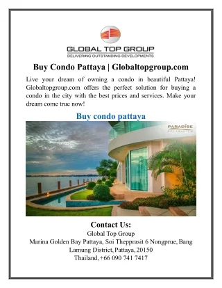 Buy Condo Pattaya | Globaltopgroup.com