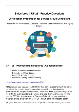 Real CRT-261 Practice Questions - Start Preparation in A Right Way