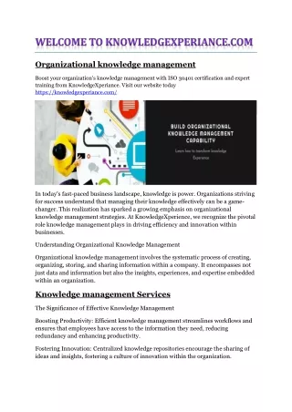 Knowledge Management Foundation