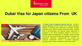 Dubai Visa for Japanese citizens from UK