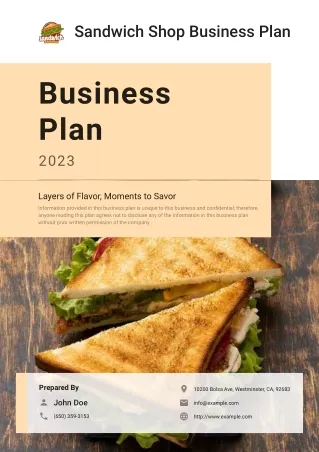 sandwich shop business plan
