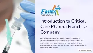 Critical Care Pharma Franchise Company