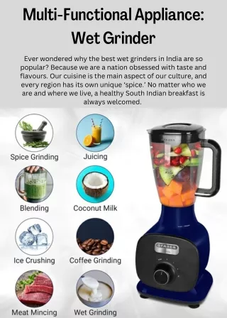 Multi-Functional Appliance Wet Grinder