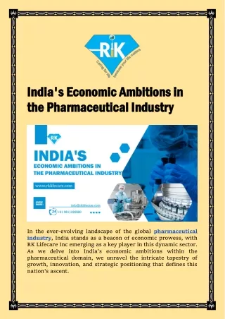 India's Economic Ambitions in the Pharmaceutical Industry