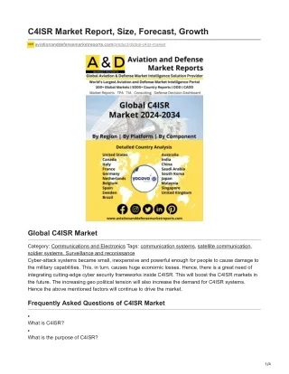 C4ISR Market Report Size Forecast Growth